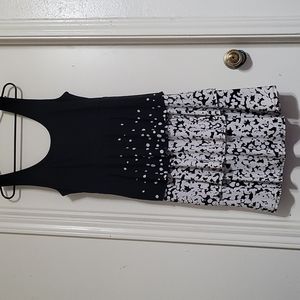 Tiana B polka-dot floral ruffle midi dress size large